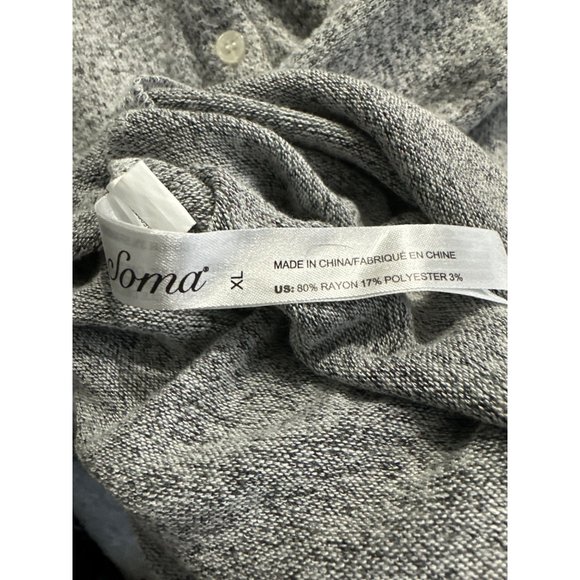 Soma size XL cozy gray v neck long sleeve Henley top - Picture 4 of 7